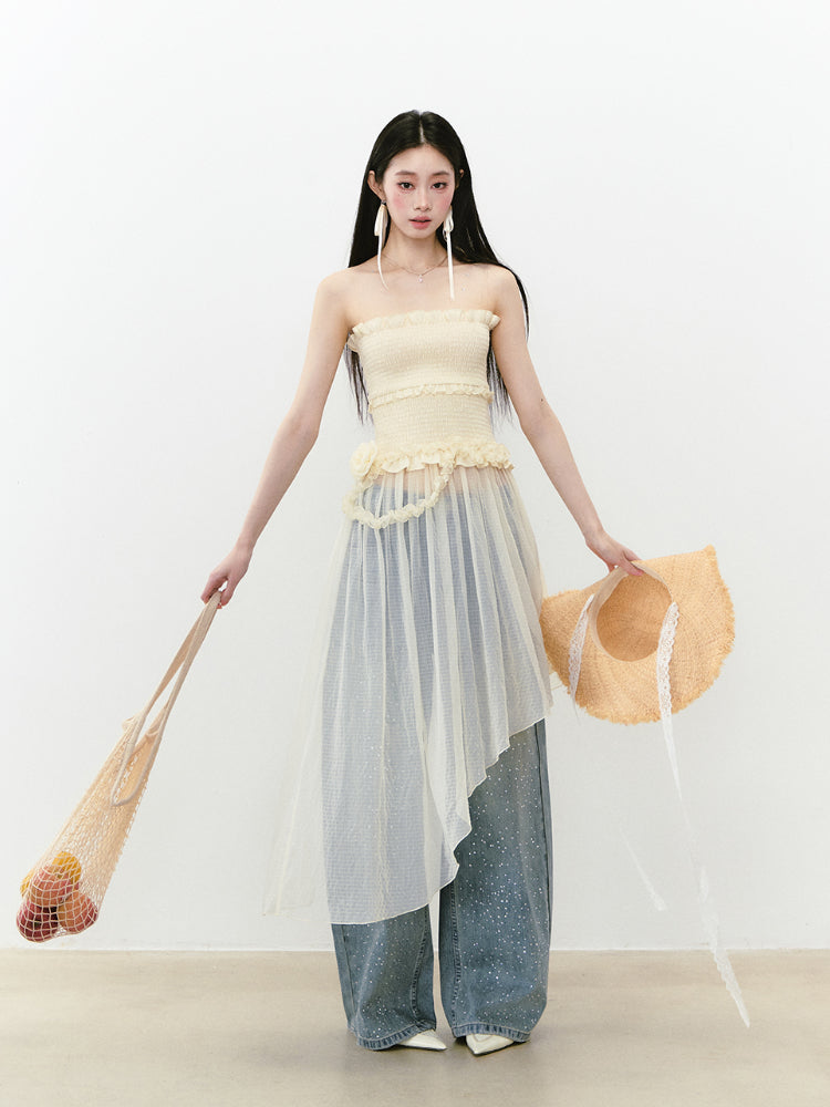 Strapless Mesh Dress