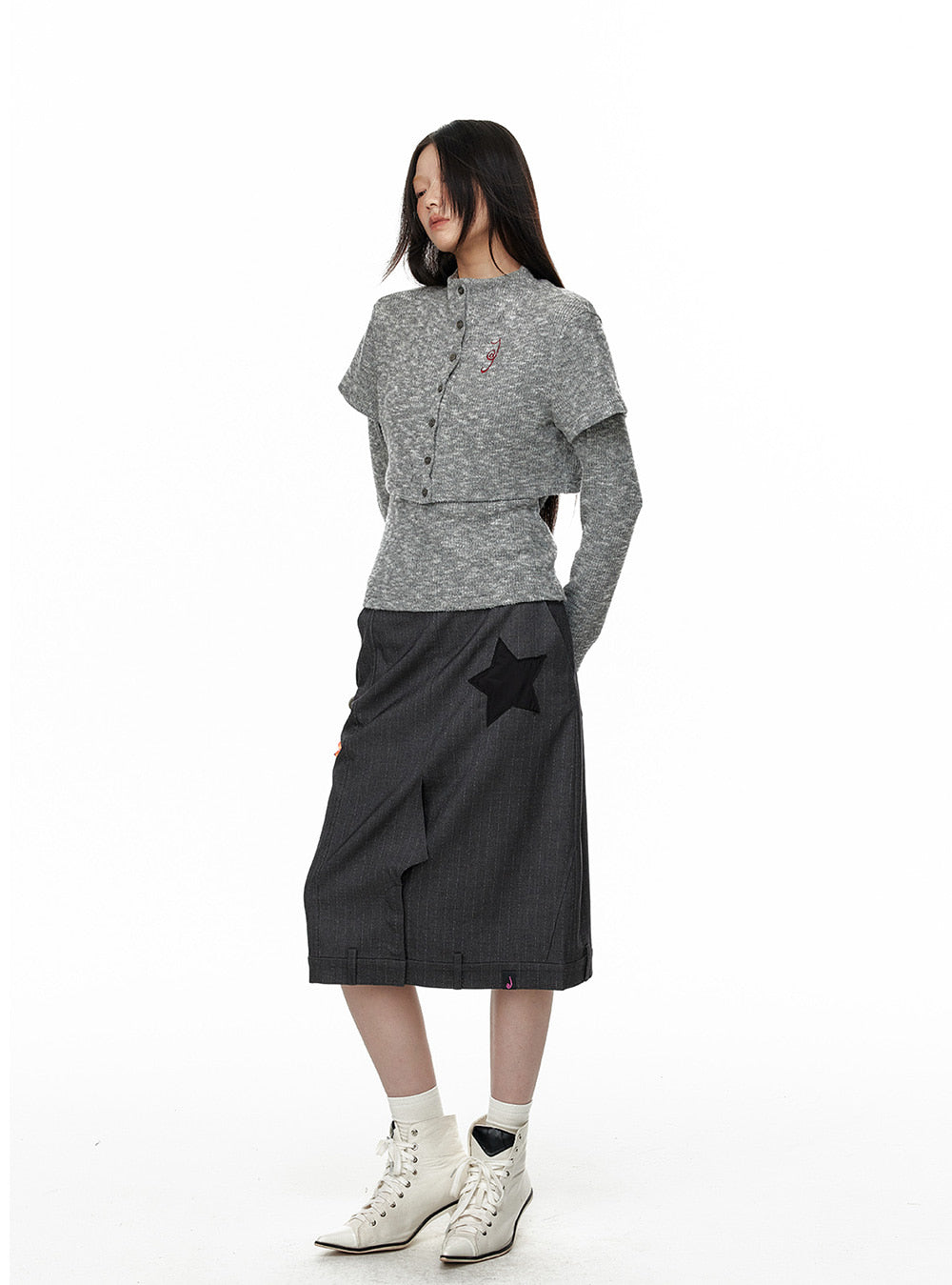 Two-Piece Vintage Knit Cardigan