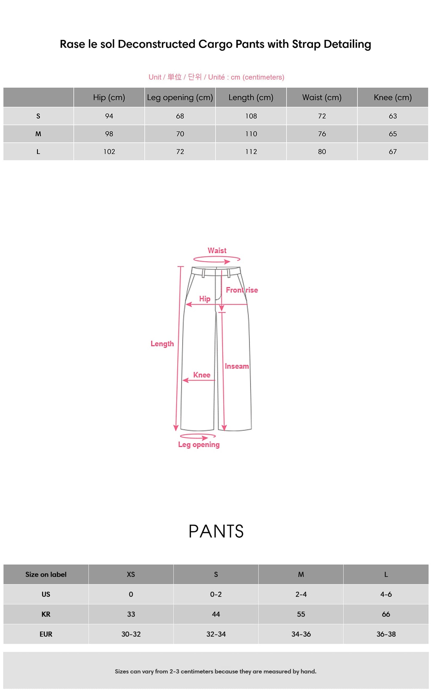 Deconstructed Cargo Pants with Strap Detailing