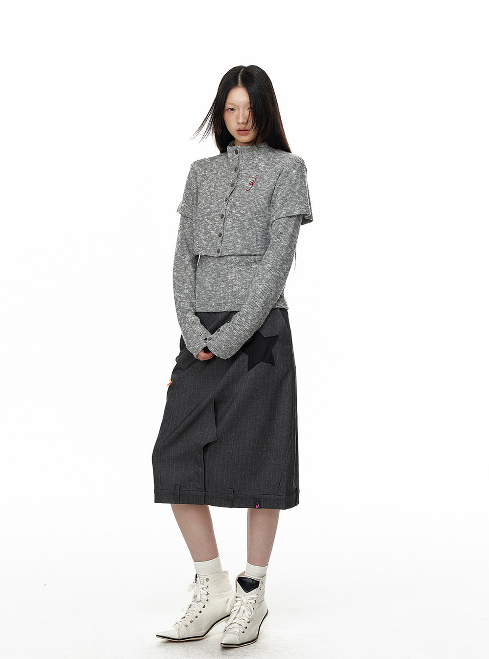 Two-Piece Vintage Knit Cardigan