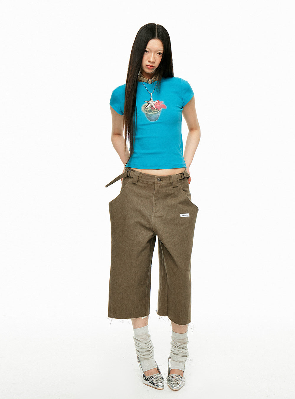 Straight Wide Cut Denim Pants