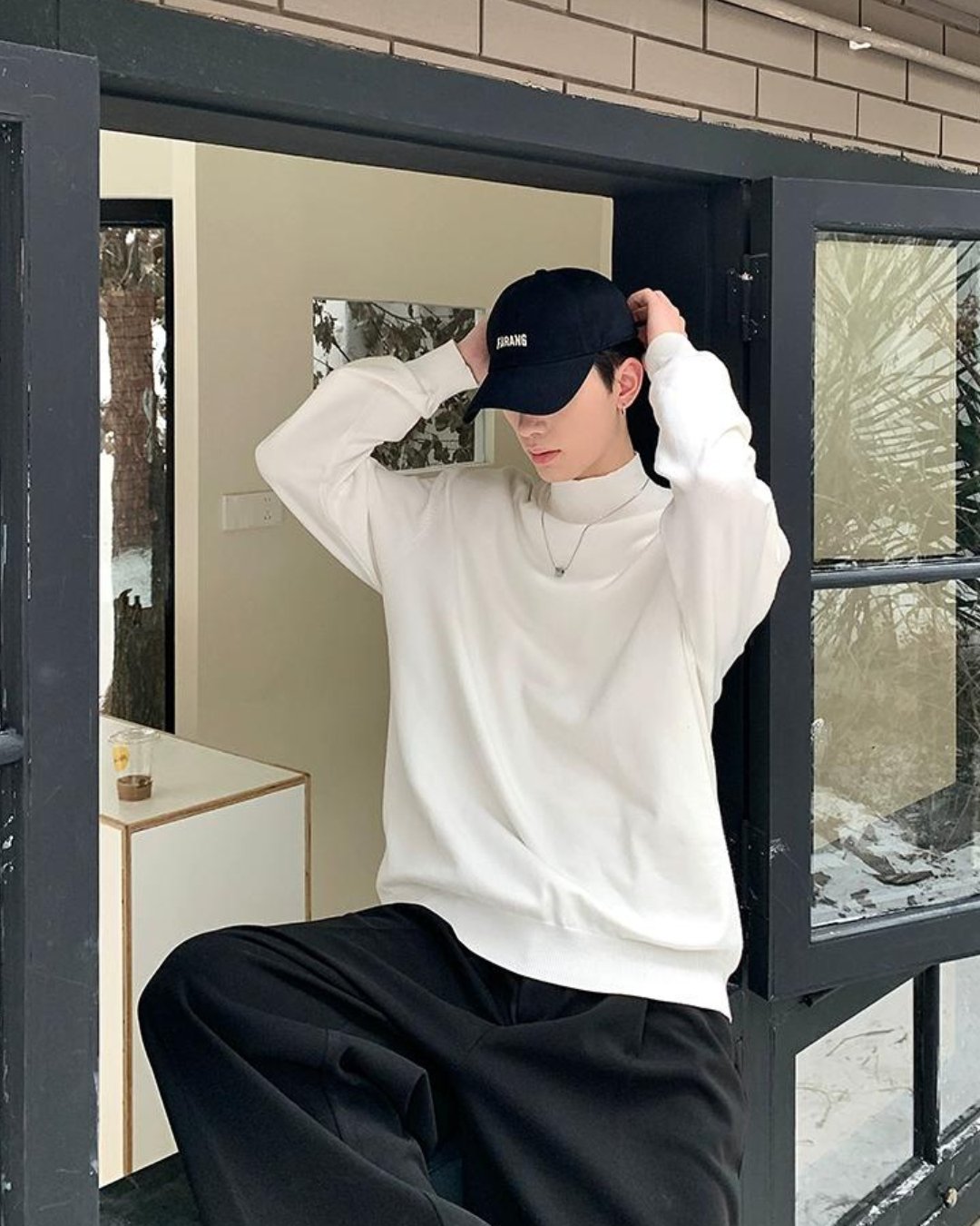 ハーフタートルネックロングスリーブTシャツ
