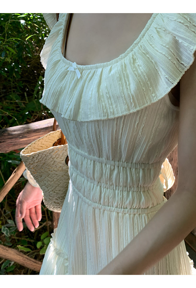 White Bow Backless Dress