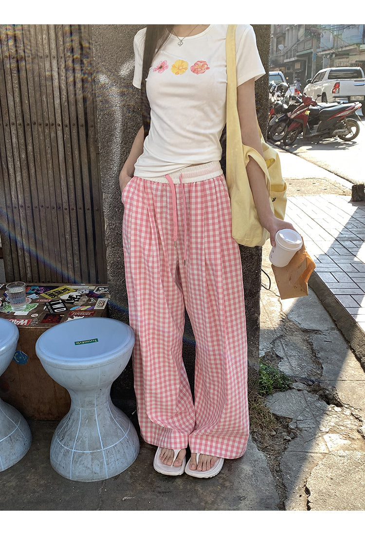 Pink Plaid Pants