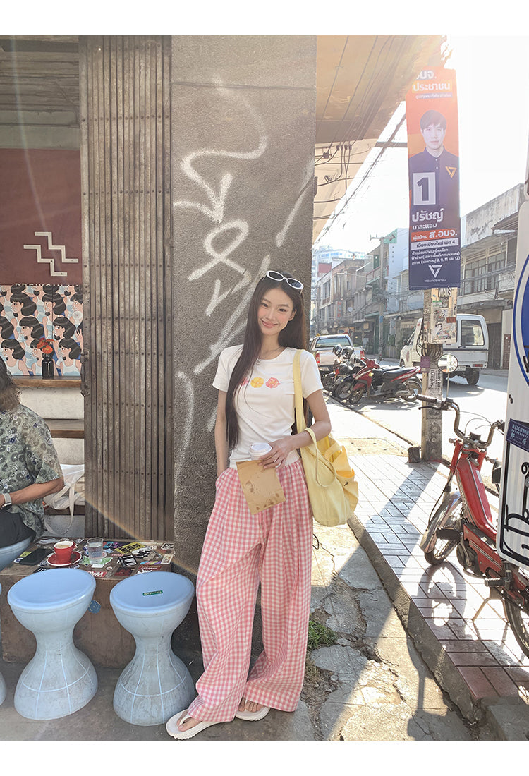 Pink Plaid Pants