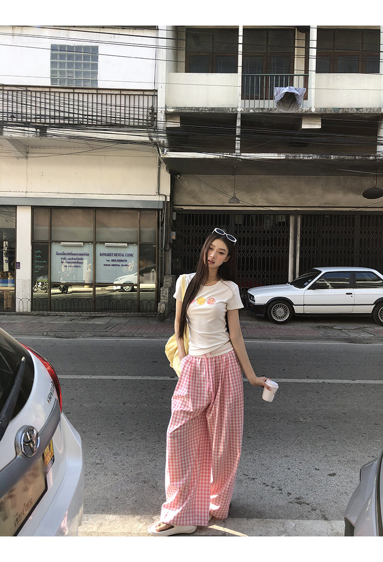 Pink Plaid Pants