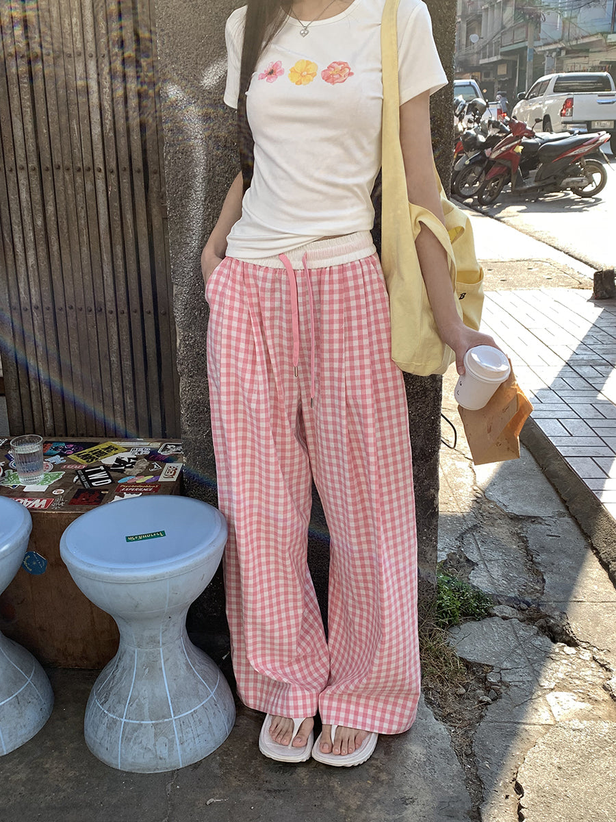 Pink Plaid Pants