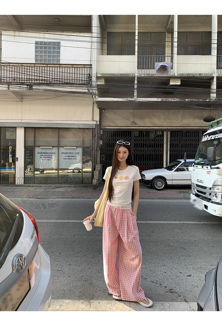 Pink Plaid Pants