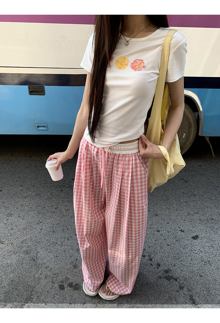 Pink Plaid Pants