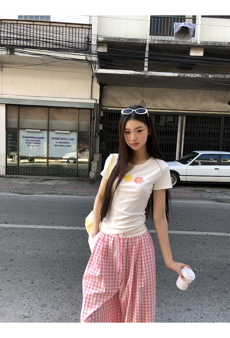 Pink Plaid Pants