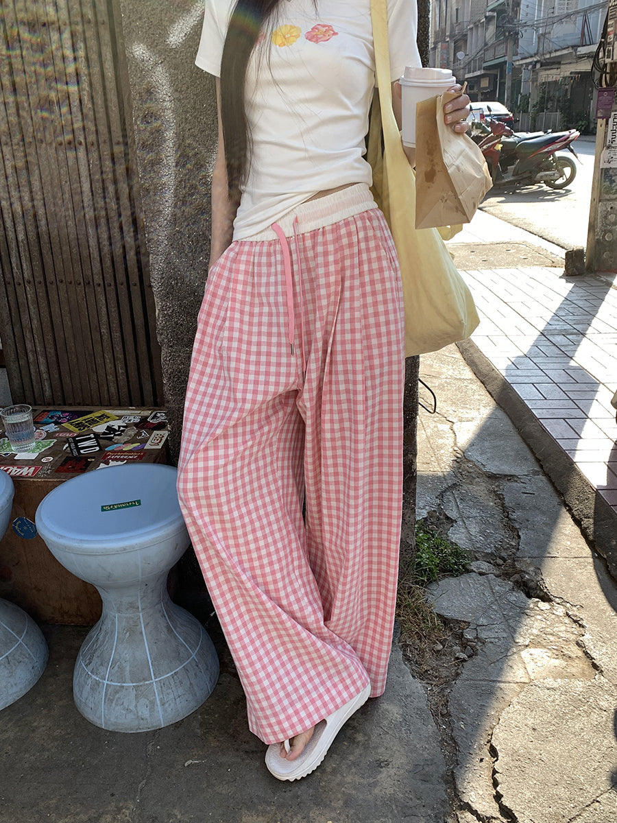 Pink Plaid Pants