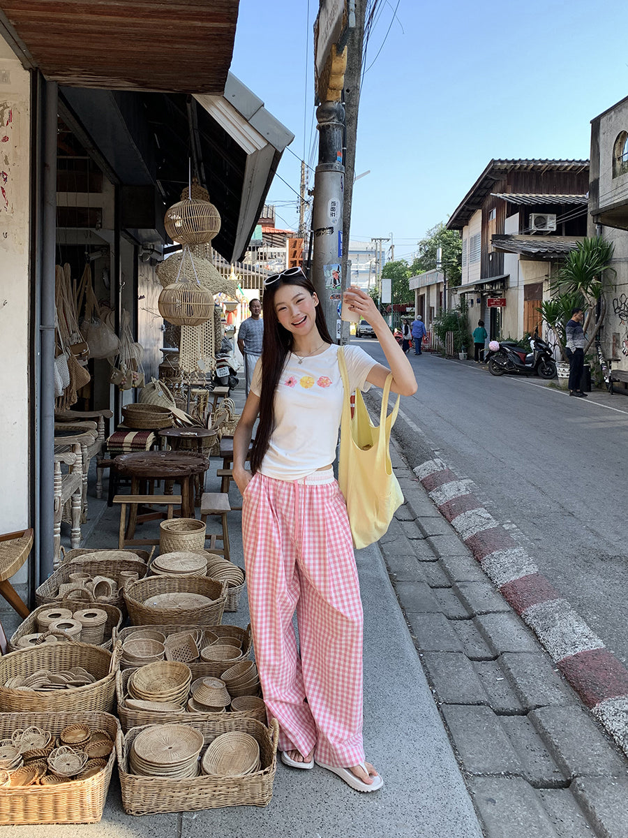Pink Plaid Pants