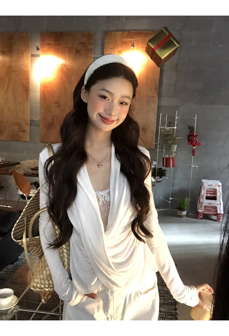White Lace Long Sleeve Top