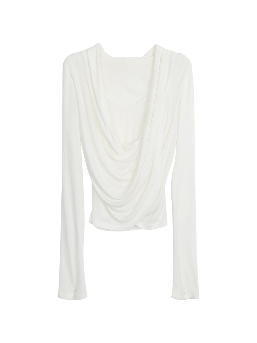 White Lace Long Sleeve Top