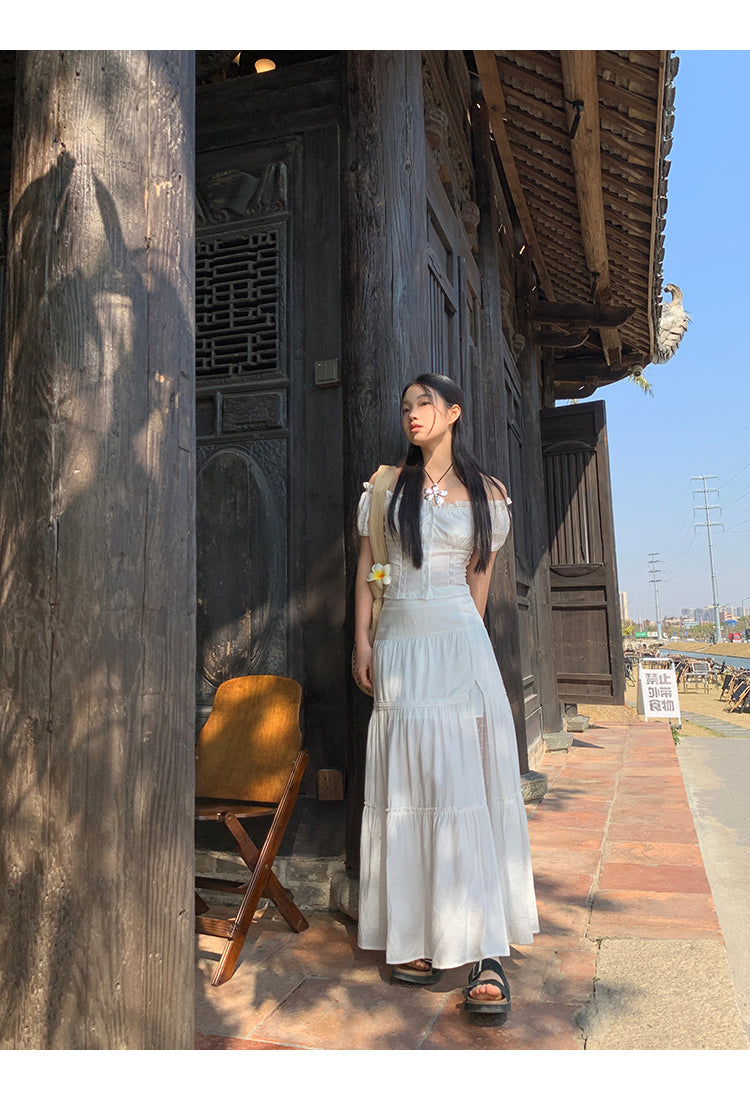 White Off Shoulder Blouse Top