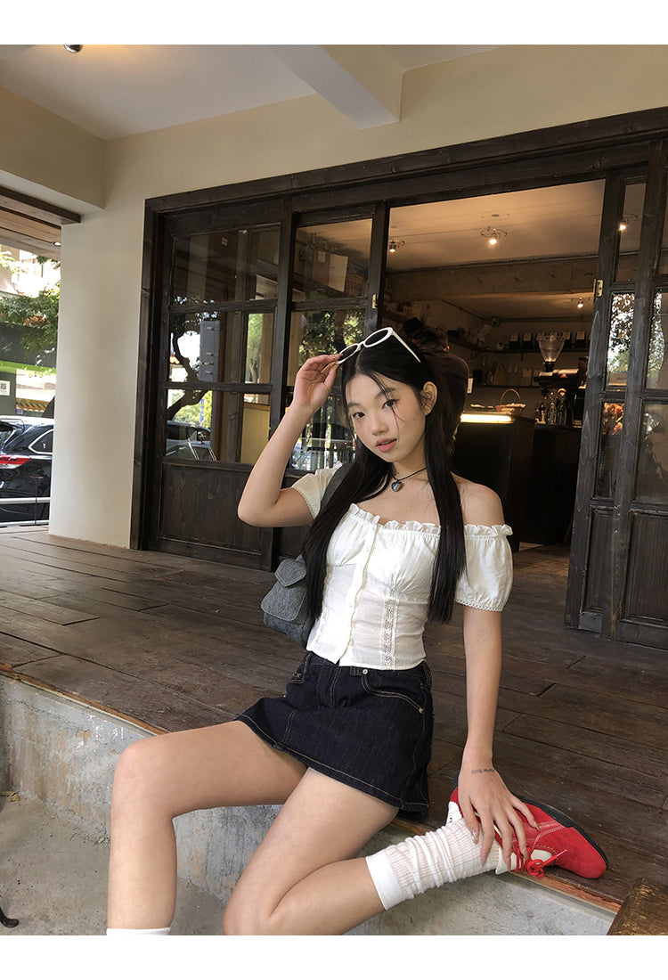 White Off Shoulder Blouse Top
