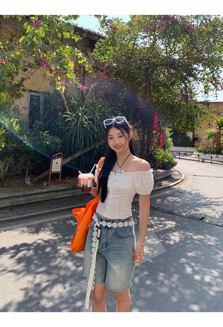 White Off Shoulder Blouse Top