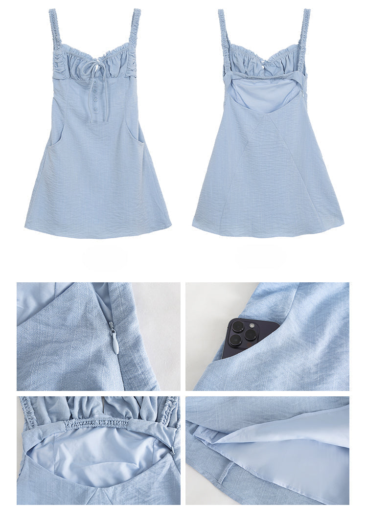Blue Backless Dress