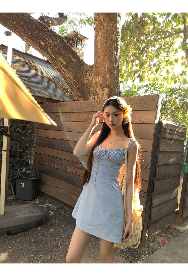 Blue Backless Dress