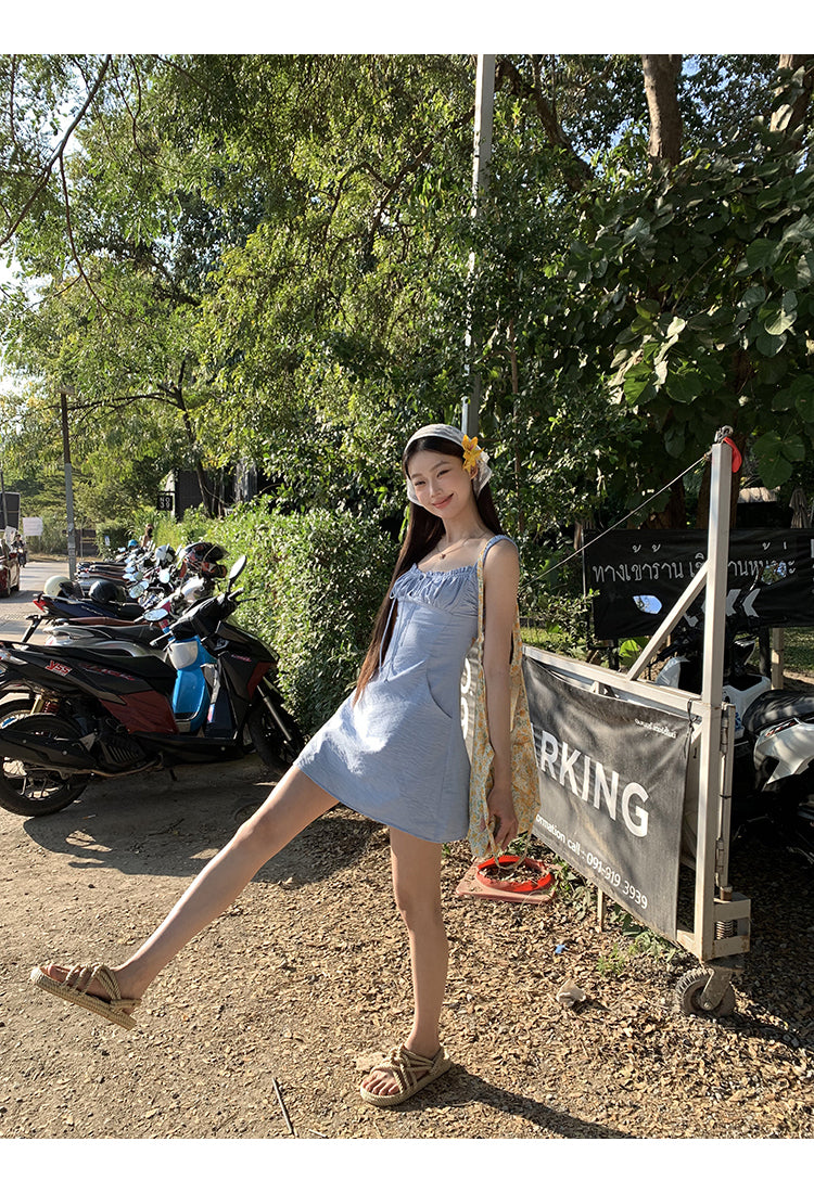 Blue Backless Dress