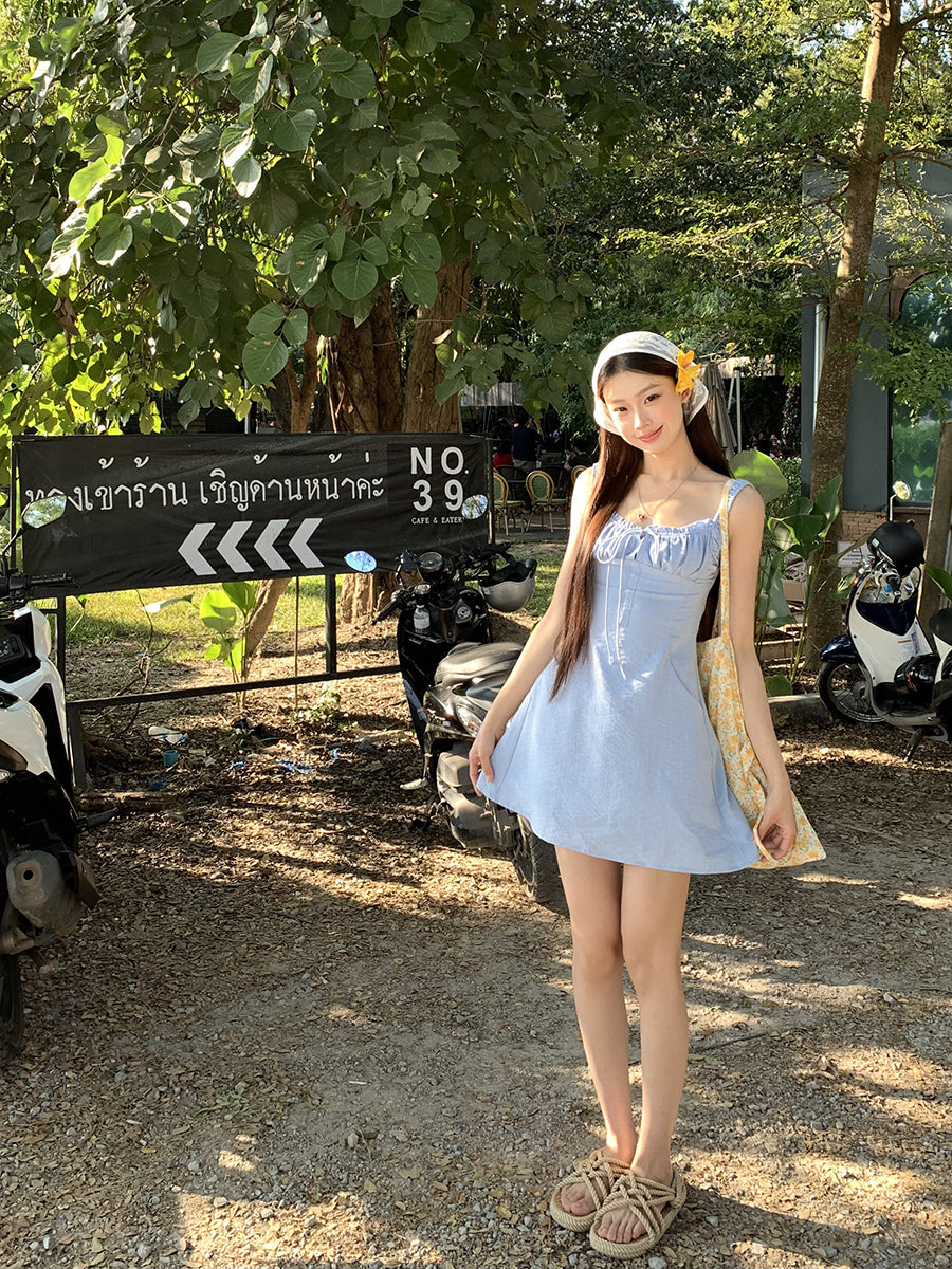 Blue Backless Dress