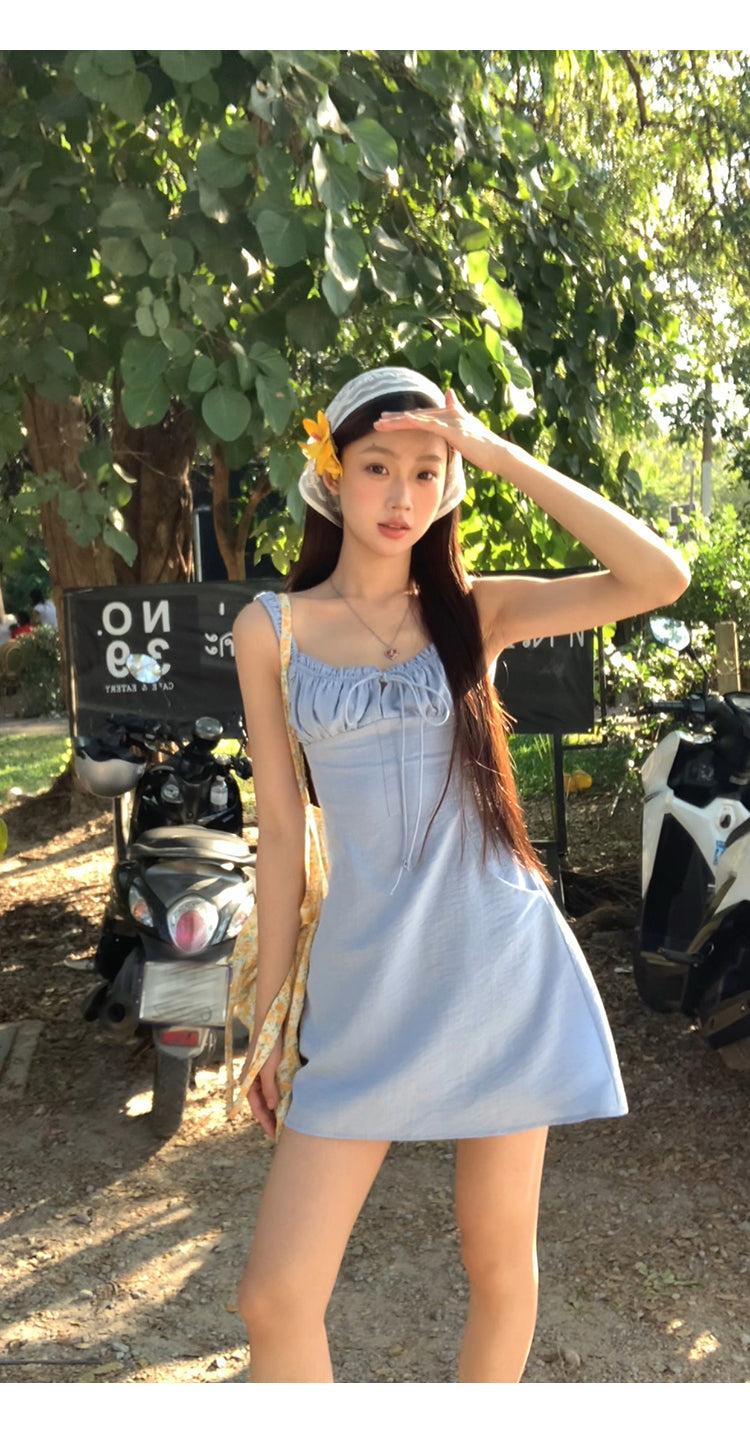 Blue Backless Dress