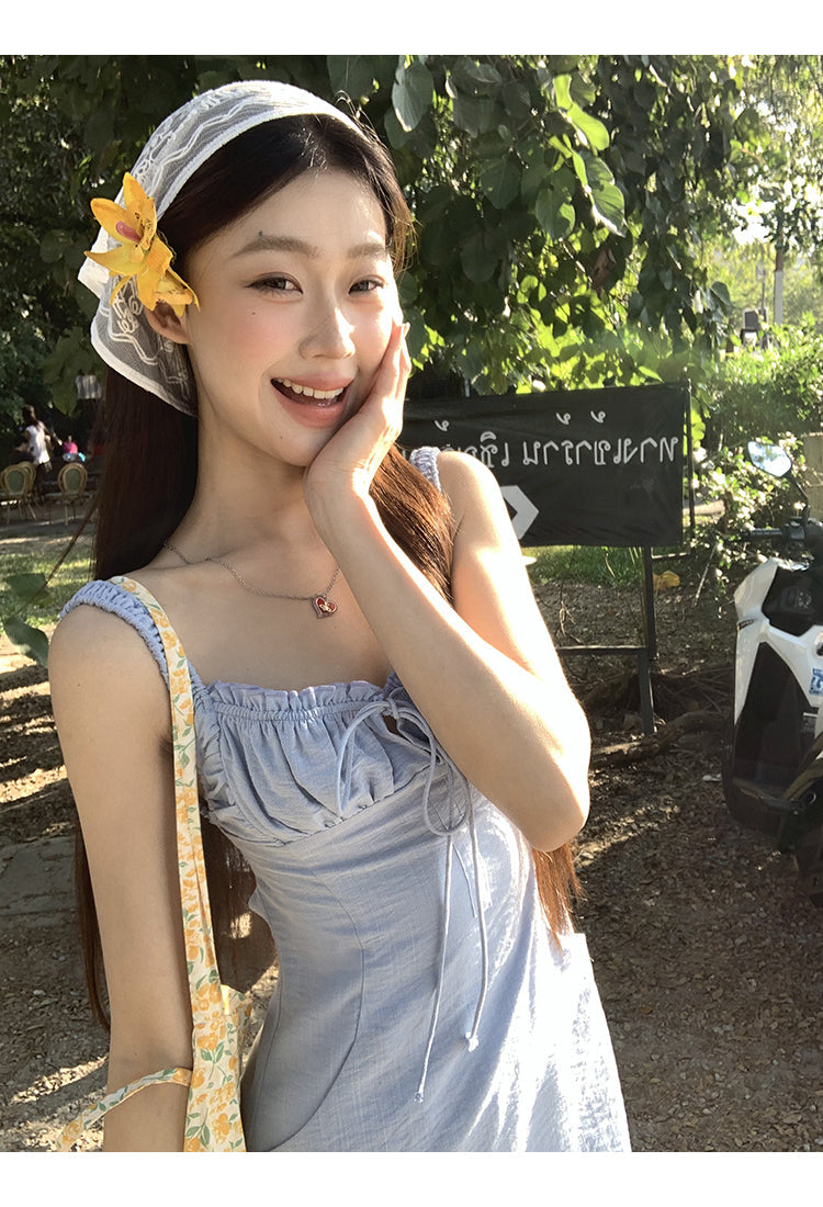 Blue Backless Dress
