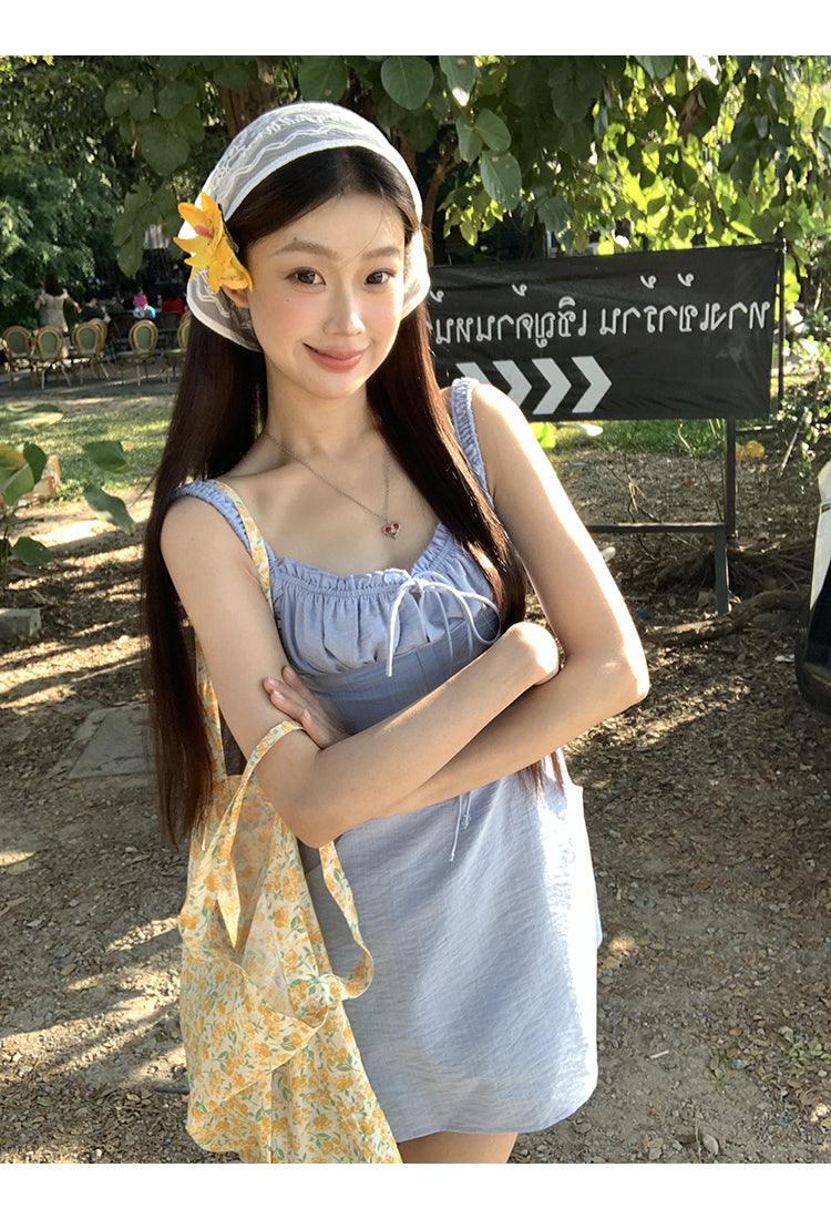 Blue Backless Dress