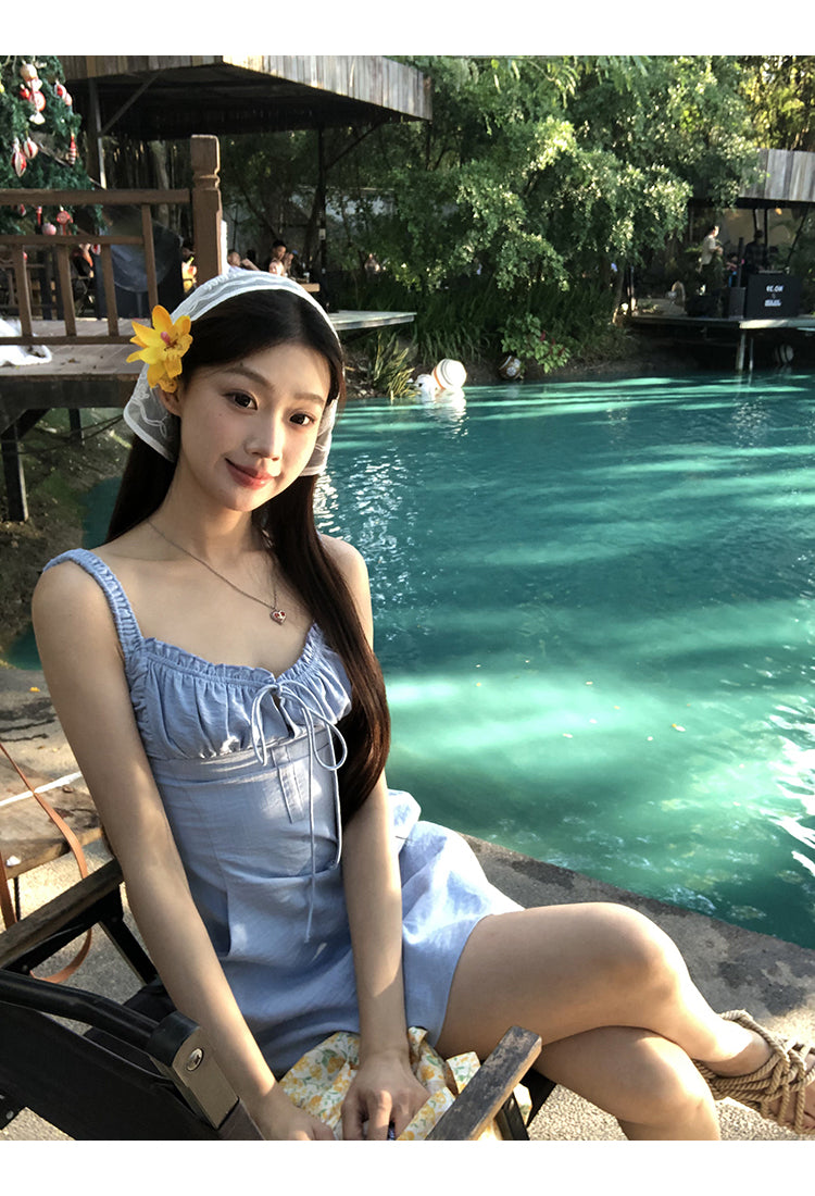 Blue Backless Dress