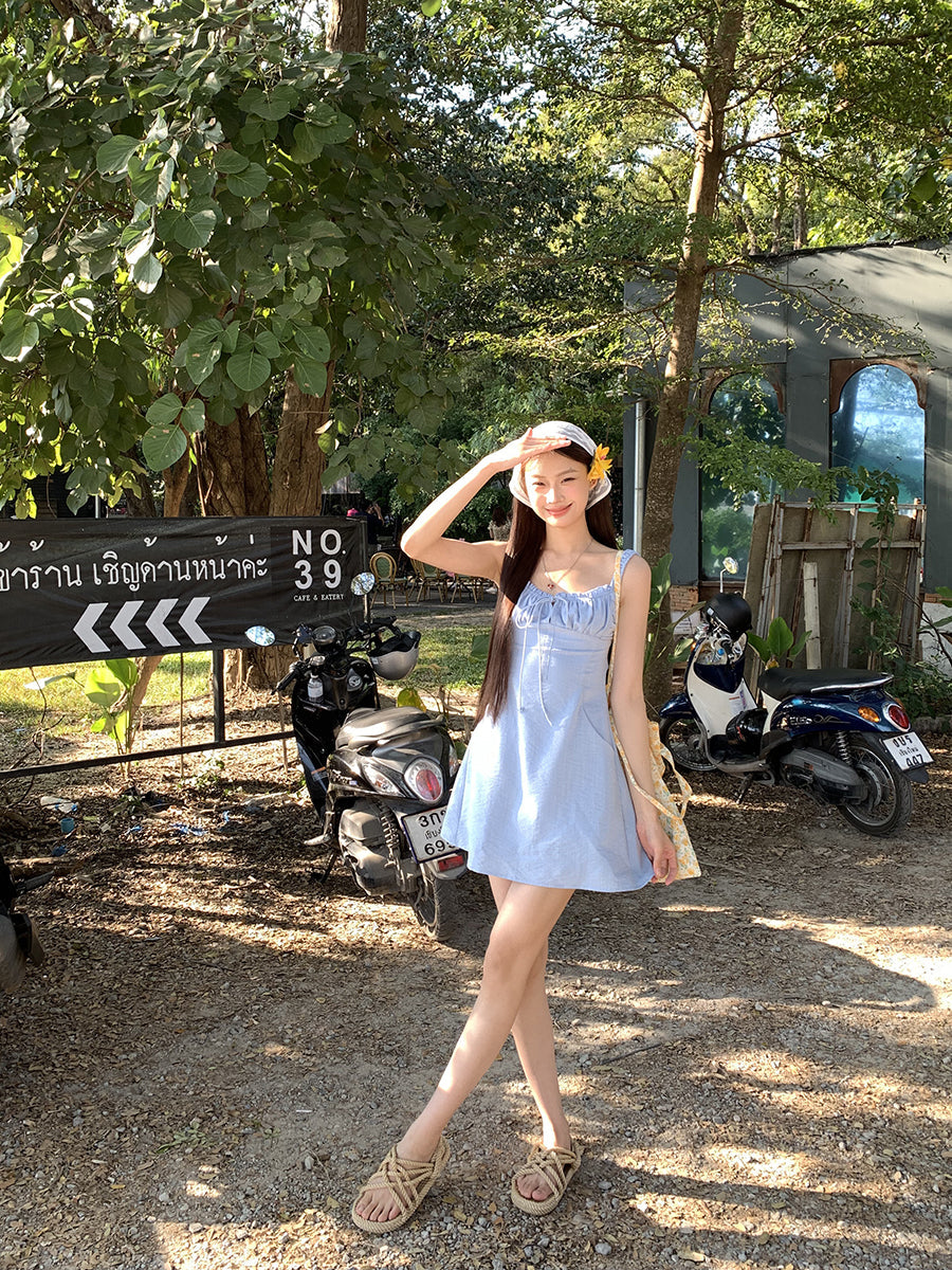 Blue Backless Dress