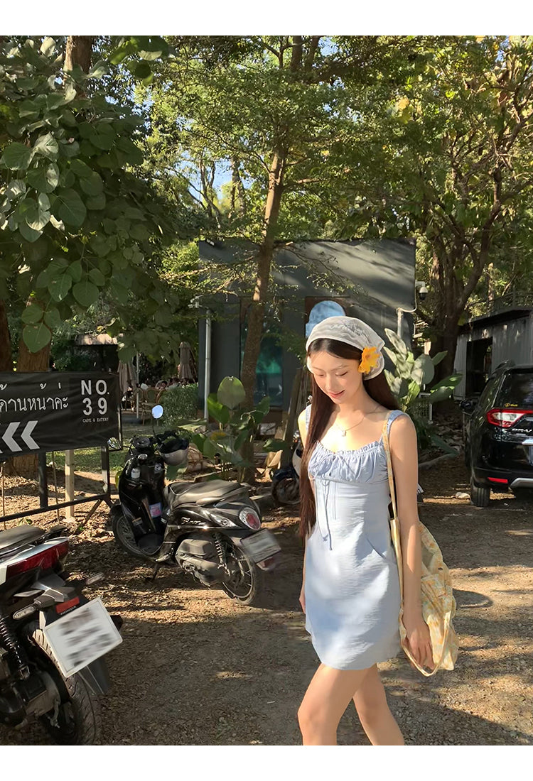 Blue Backless Dress