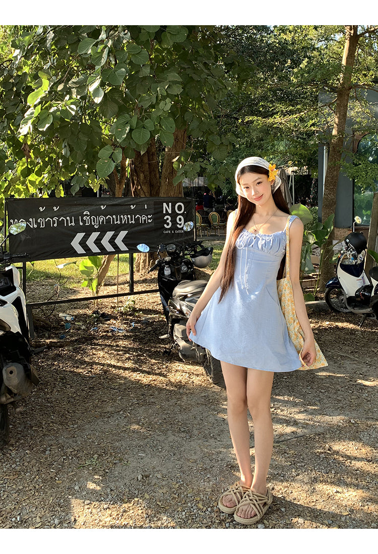 Blue Backless Dress