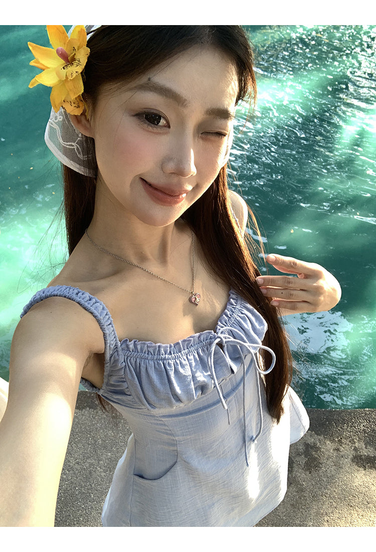 Blue Backless Dress