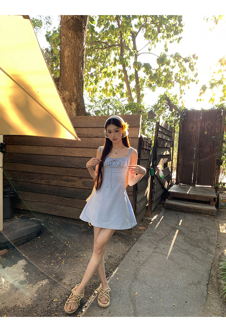 Blue Backless Dress