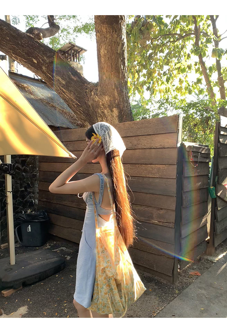 Blue Backless Dress
