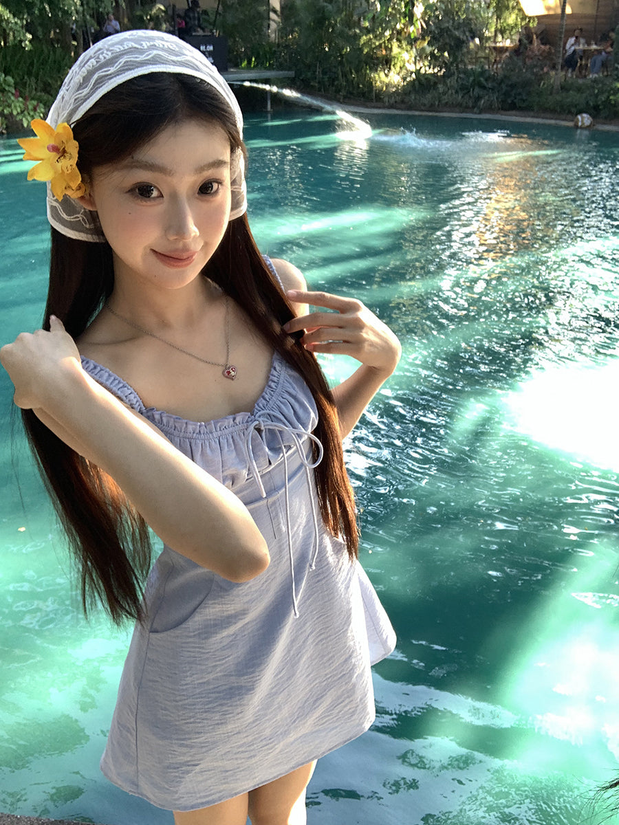 Blue Backless Dress
