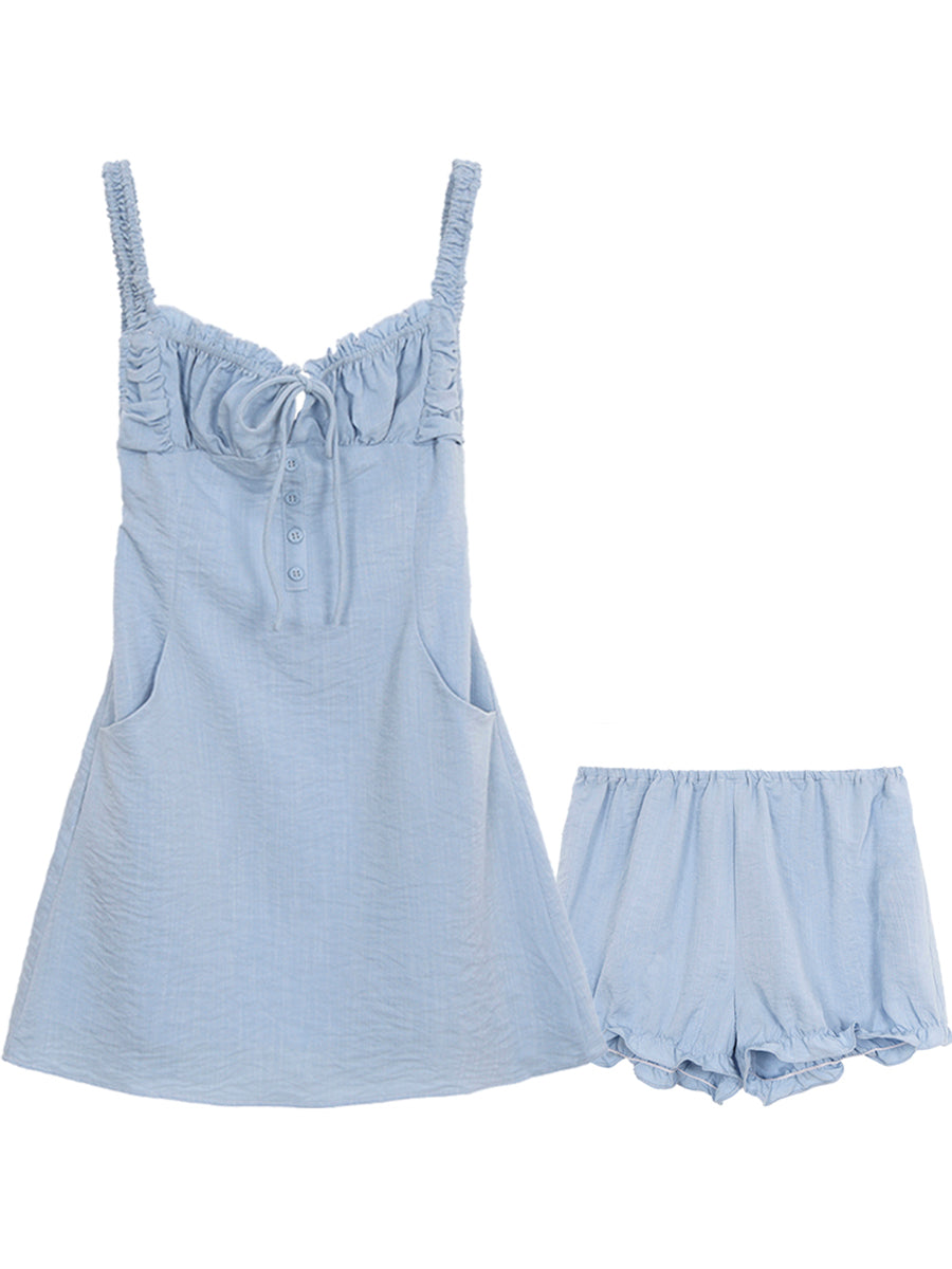 Blue Backless Dress