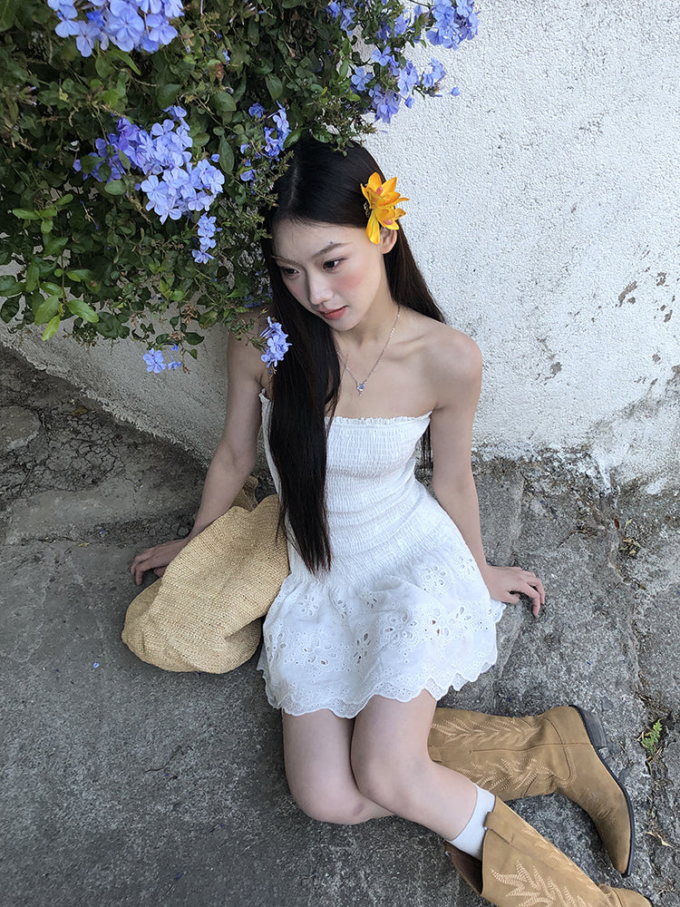 White Strapless Dress