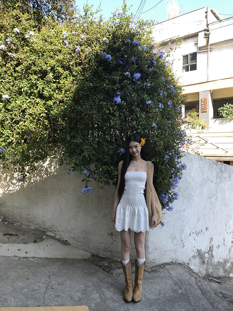 White Strapless Dress