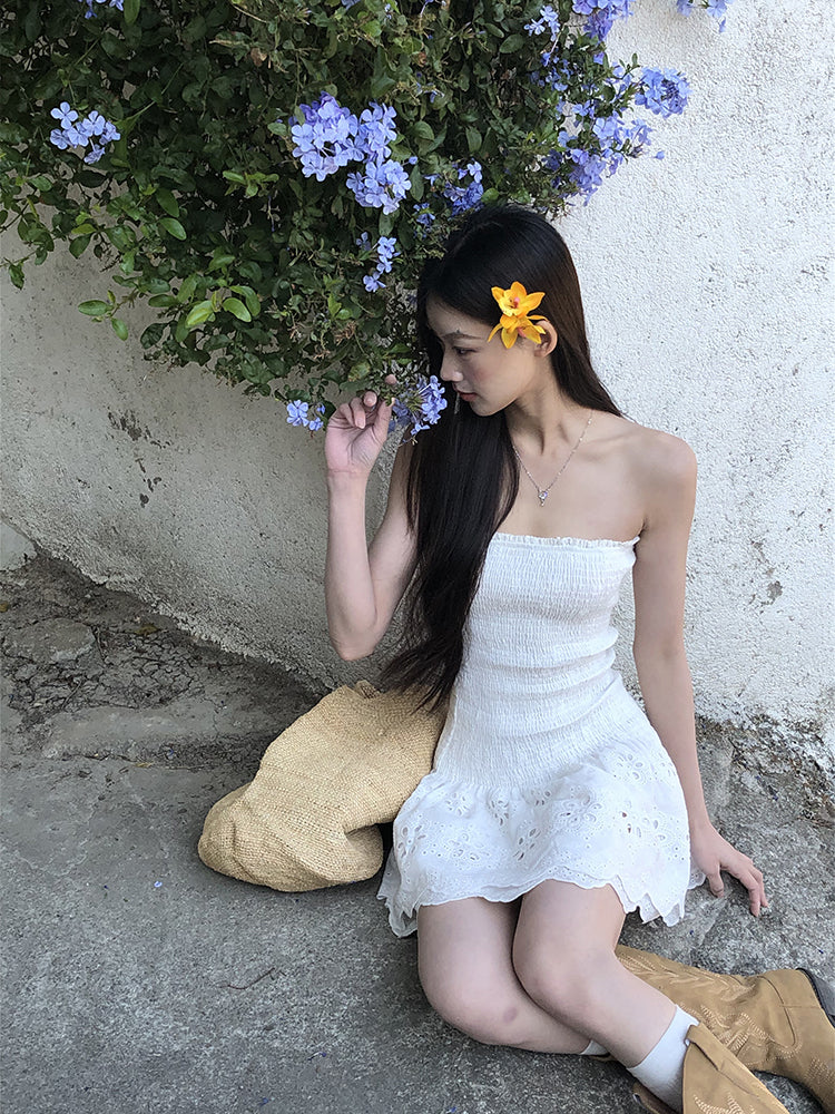 White Strapless Dress