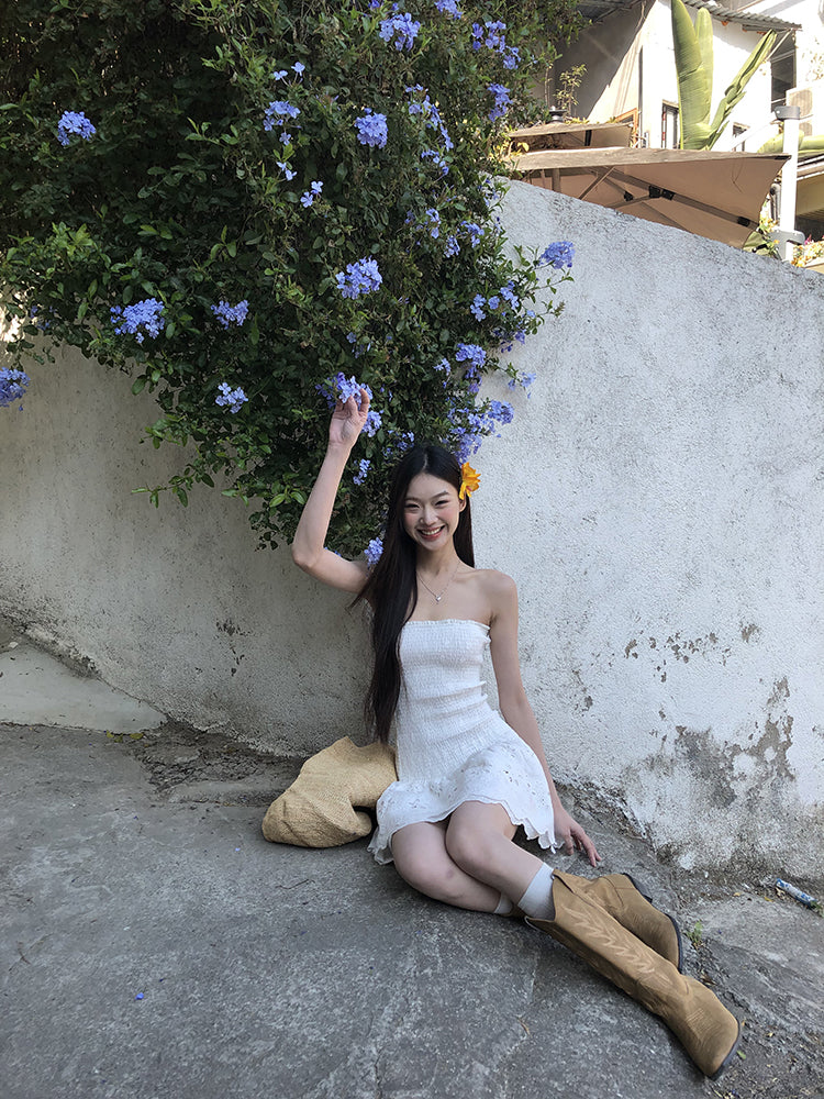 White Strapless Dress