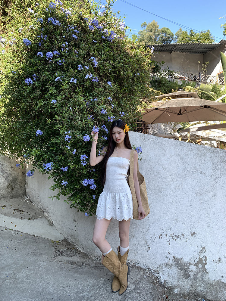 White Strapless Dress