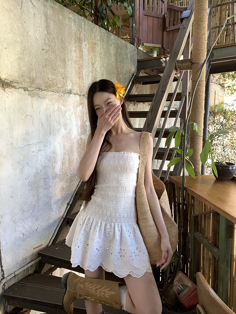 White Strapless Dress