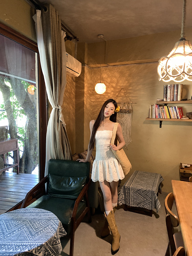 White Strapless Dress