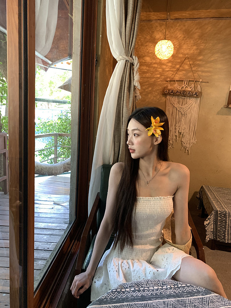 White Strapless Dress
