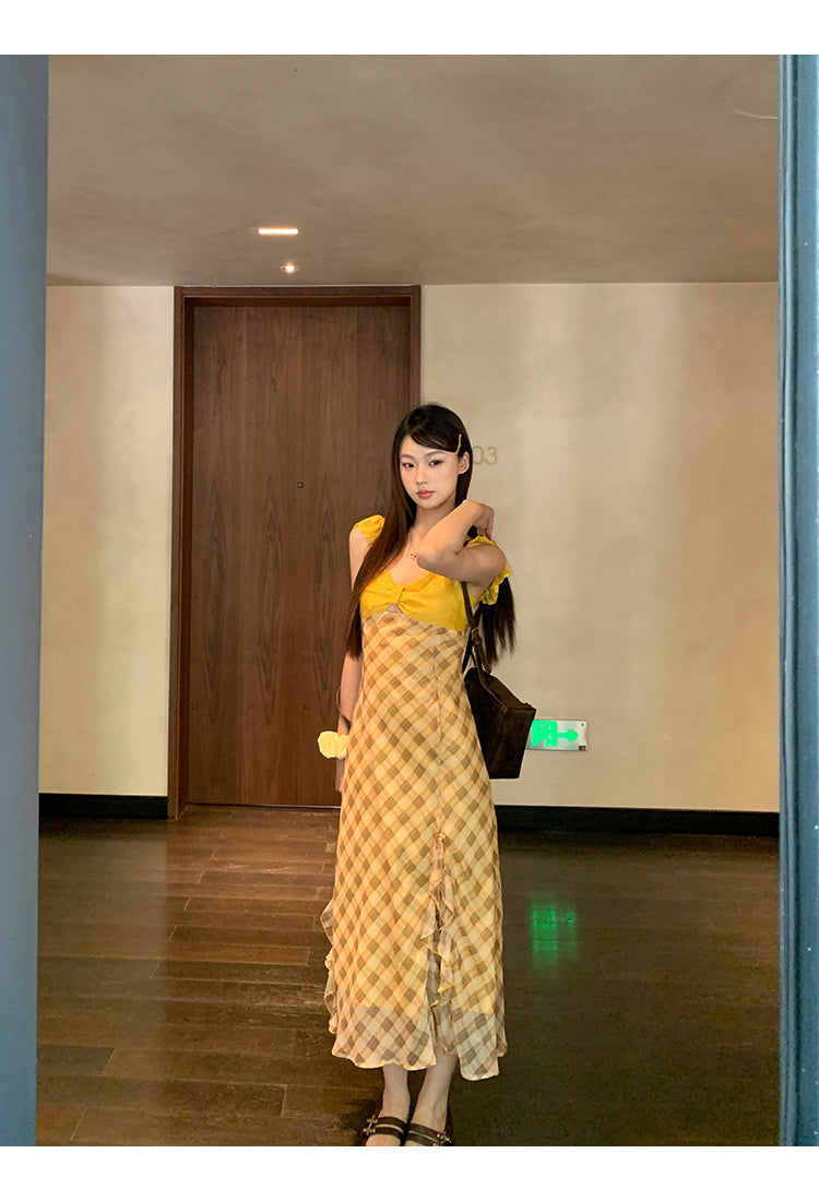 Yellow Print Dress
