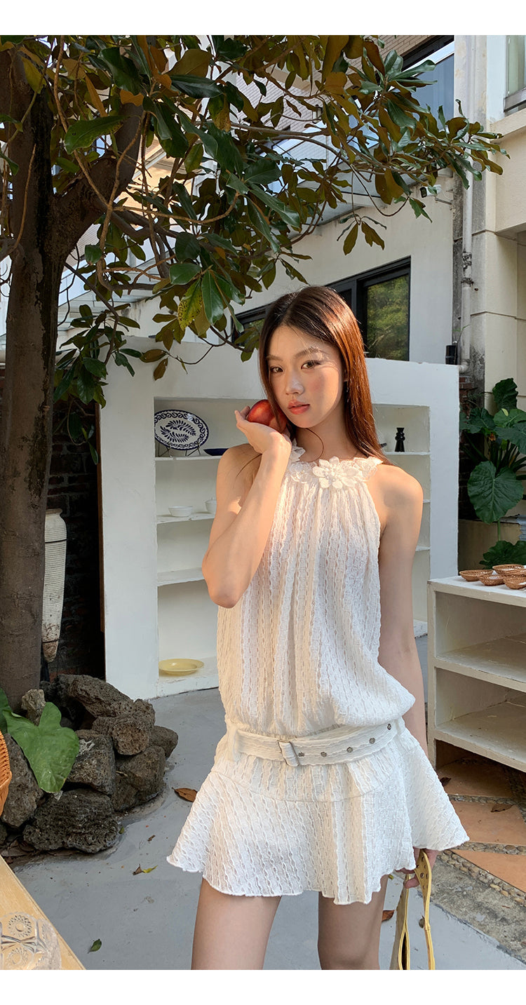 Jia Floral Pattern Belt Dress