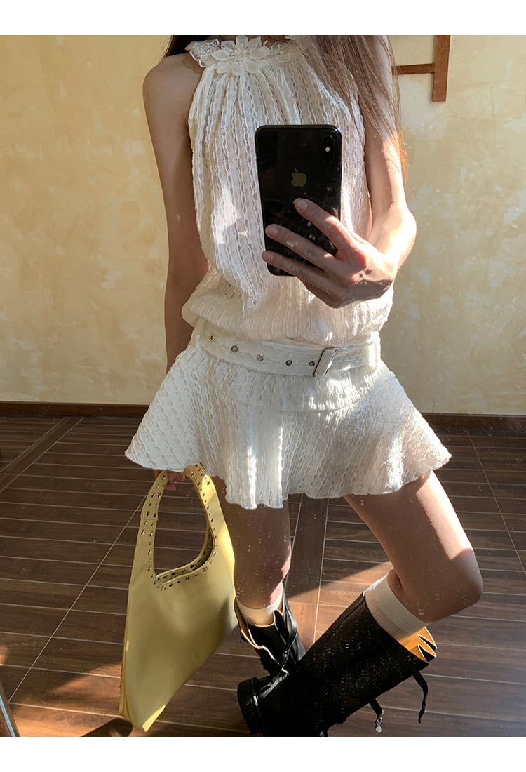 Jia Floral Pattern Belt Dress