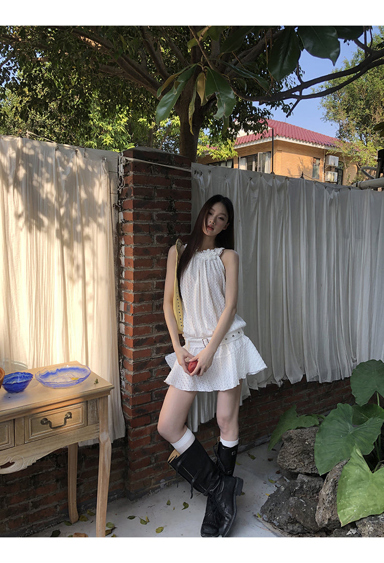 Jia Floral Pattern Belt Dress