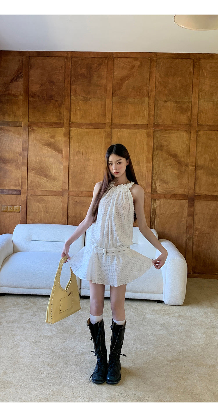 Jia Floral Pattern Belt Dress